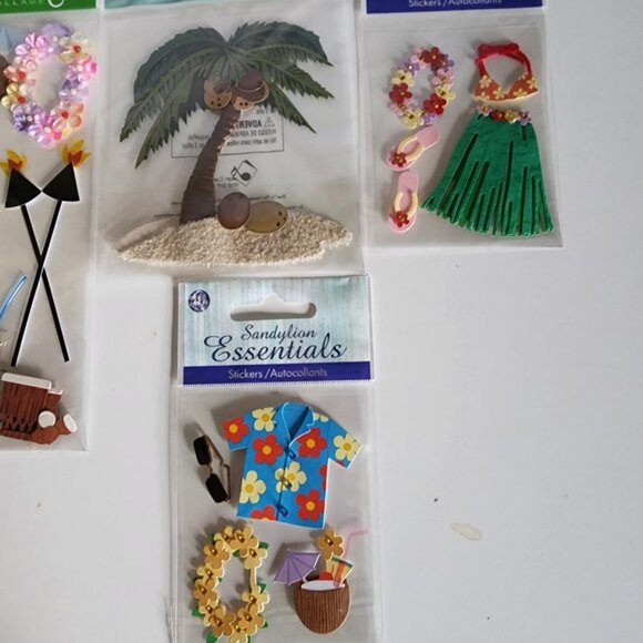 NWT - 9 pack of Scrapbook Embellishment Stickers - Hawaii/Beach Theme #1 - Picture 4 of 5